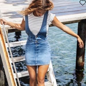 Billabong Light Blue Denim Mini Pinafore Dress